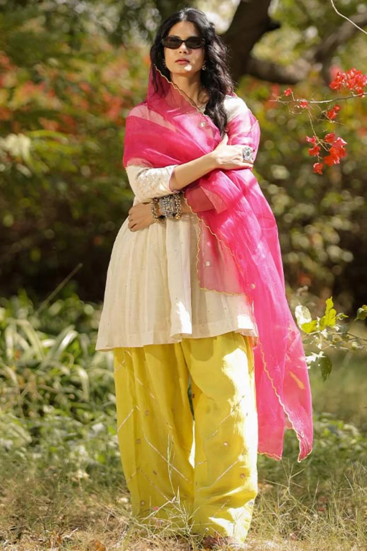 Pearl White Farshi Salwar Set
