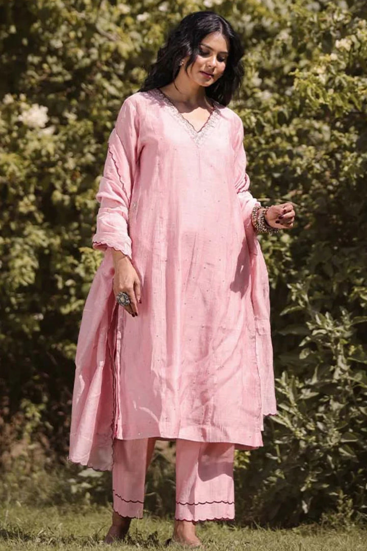 Rose Golden Side Pocket Kurta Set