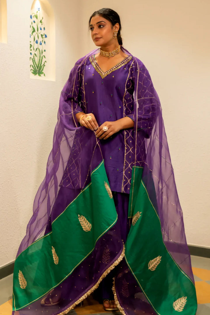 Purple metallic Sharara