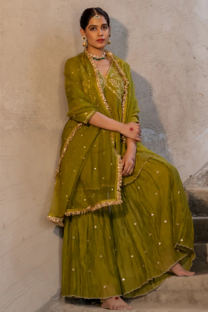 Neev Rani Henna Green Sharara Set
