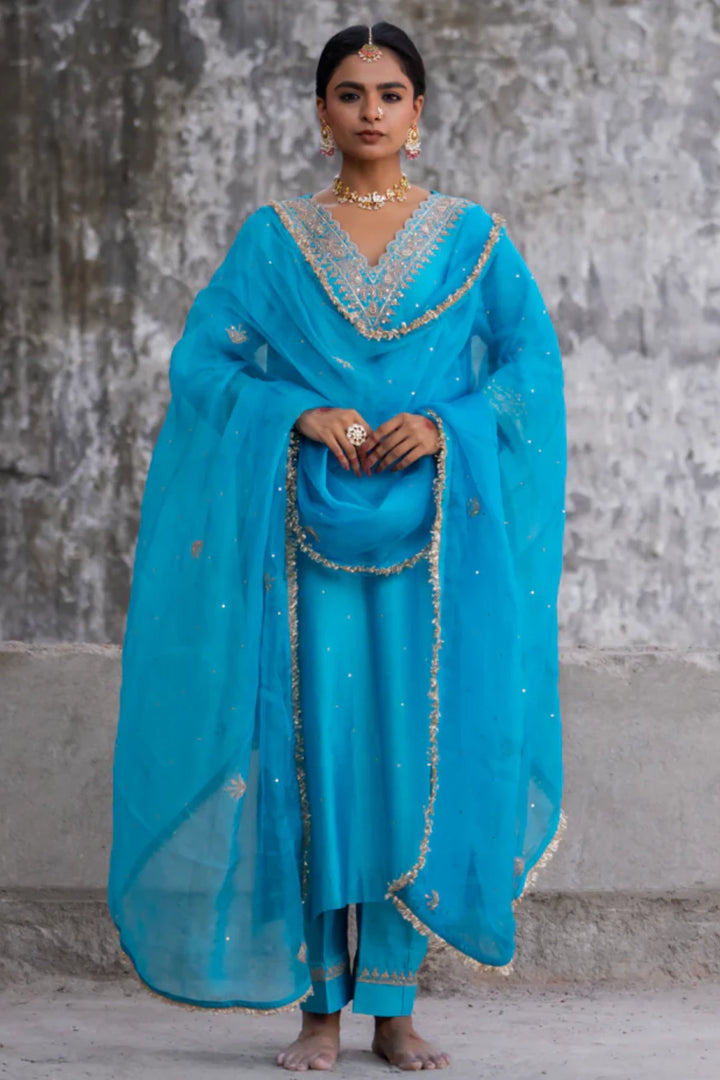 Firozi Straight Kurta Set