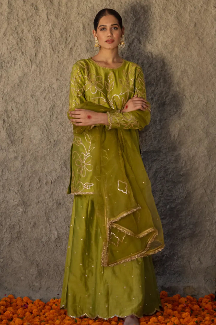 Neev Henna Green Sharara Set