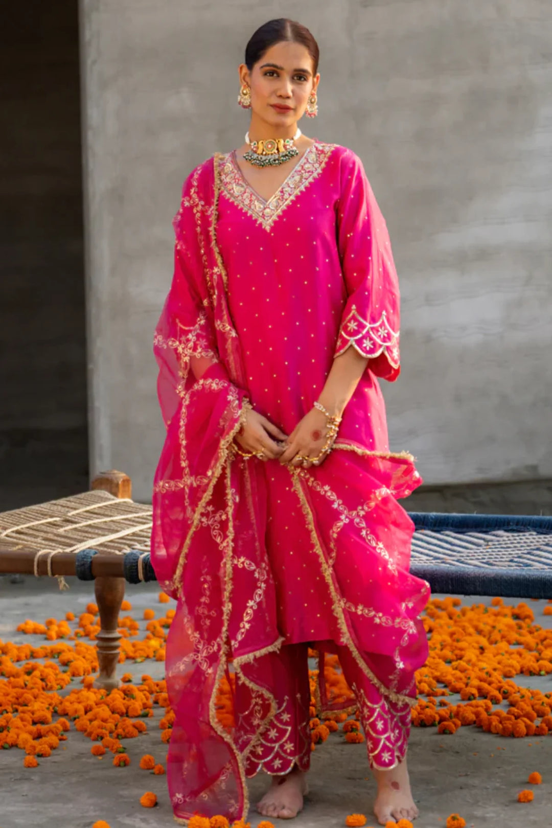 Rani Aari A-line Kurta Set