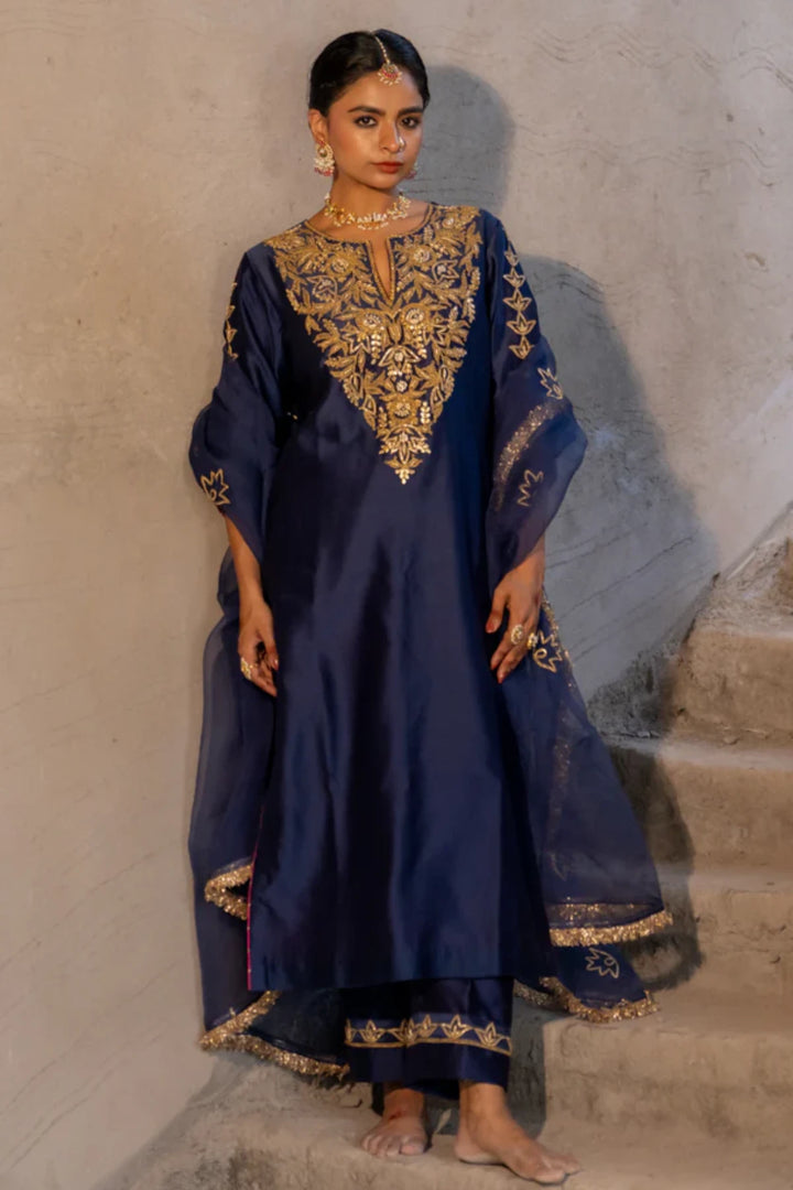 Midnight Blue Straight Kurta Set