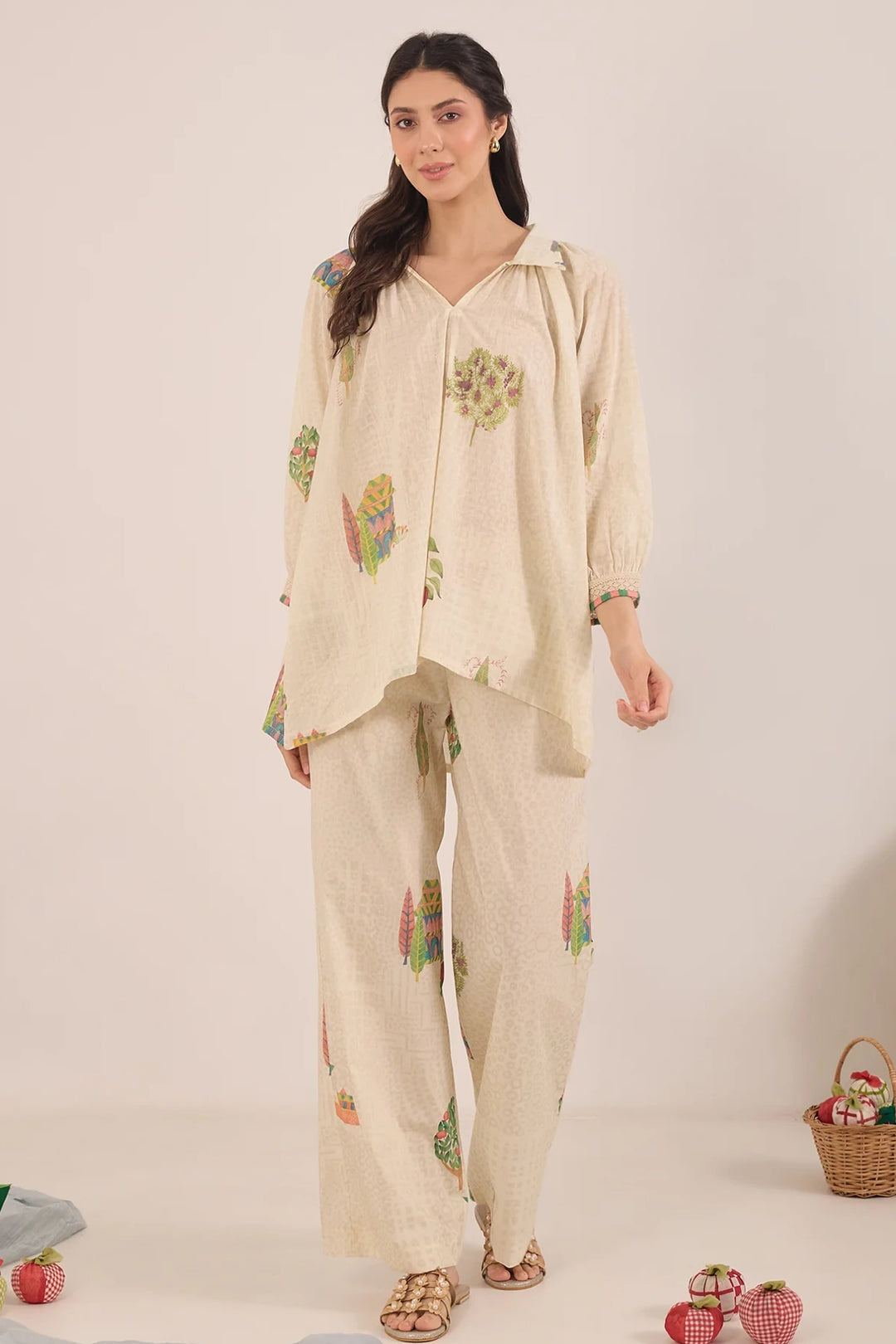 Gulposh: Cotton Raglan Sleeve Co-ord Set