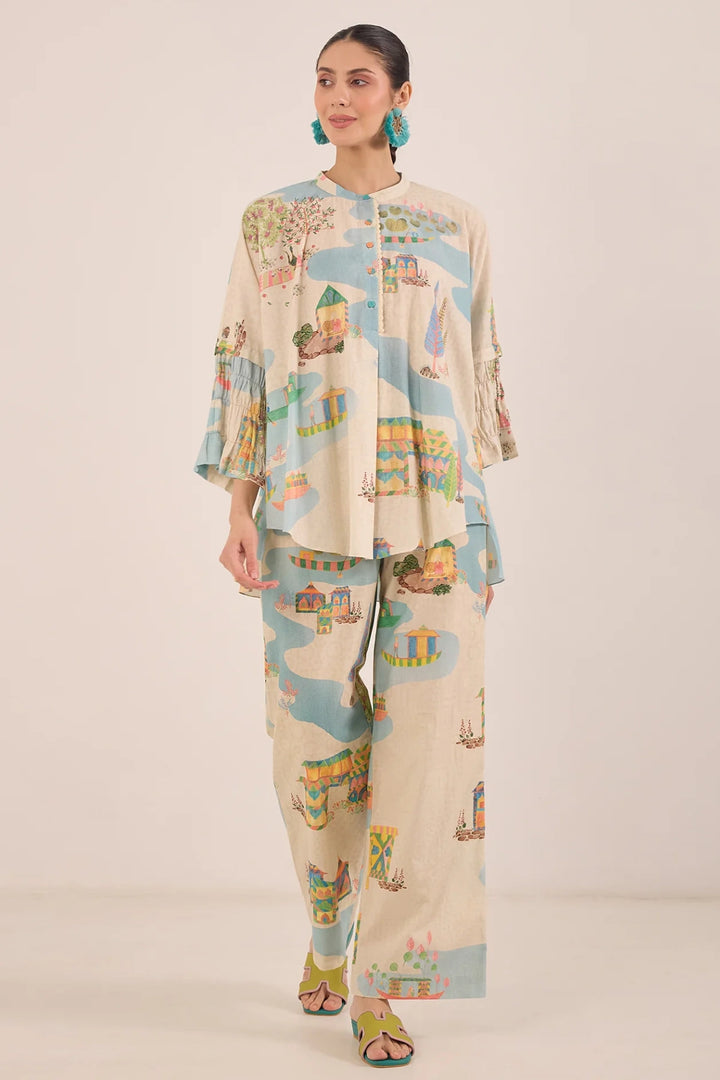 Safar: Namah Top With Wide Leg Pants Co-ord Set