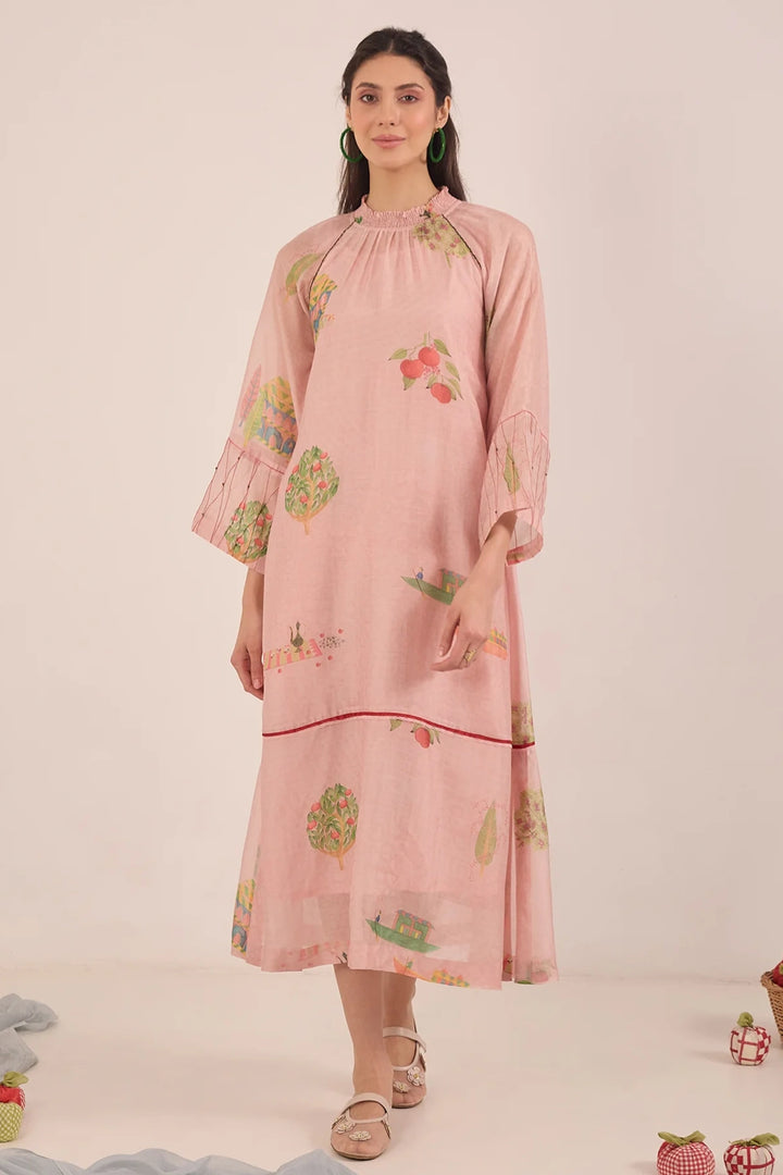 Gulposh: Cotton Silk Raglan Dress