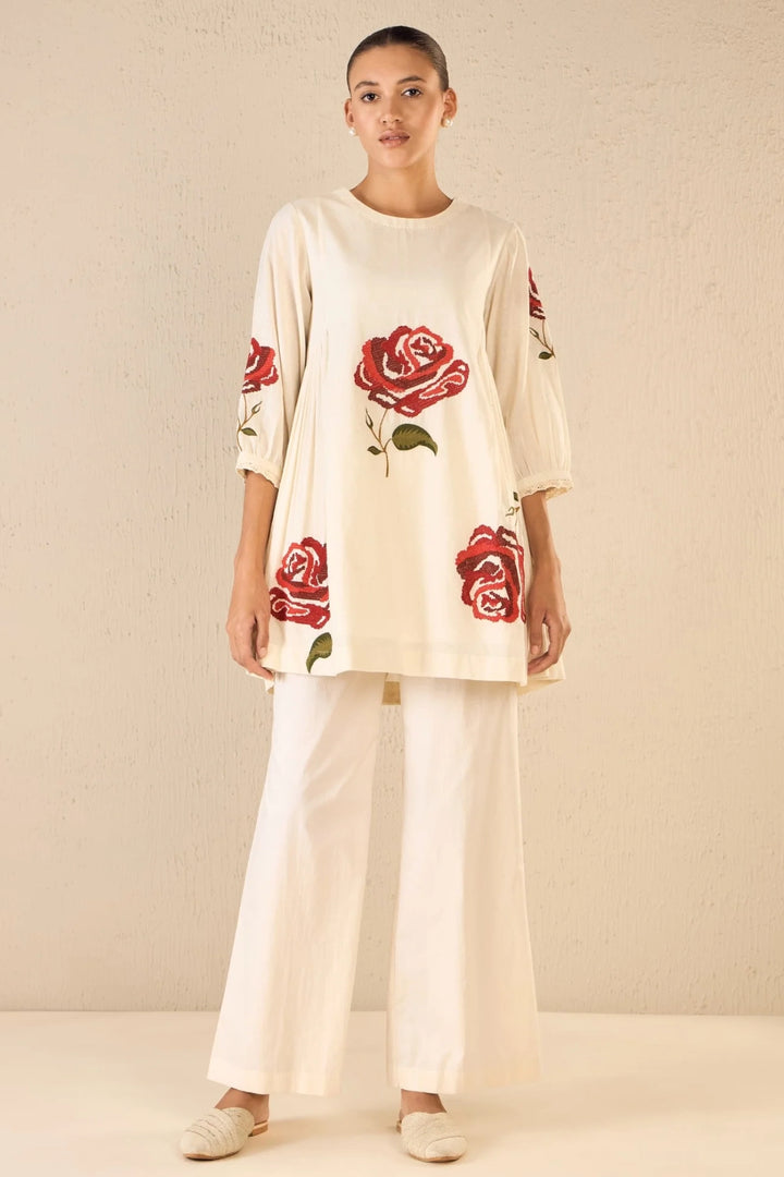 Royal Rose: Ivory Side Gathers Co-ord Set