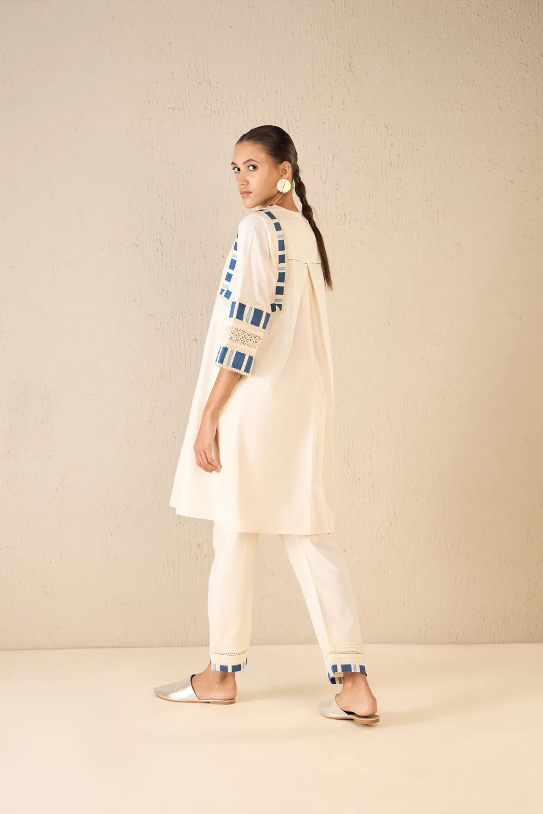 Meadow Stripes: Ivory Blue Stripe Cape Set
