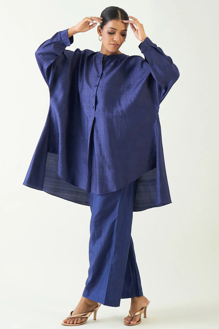 Ira: Silk Kimono Tunic set - Purple