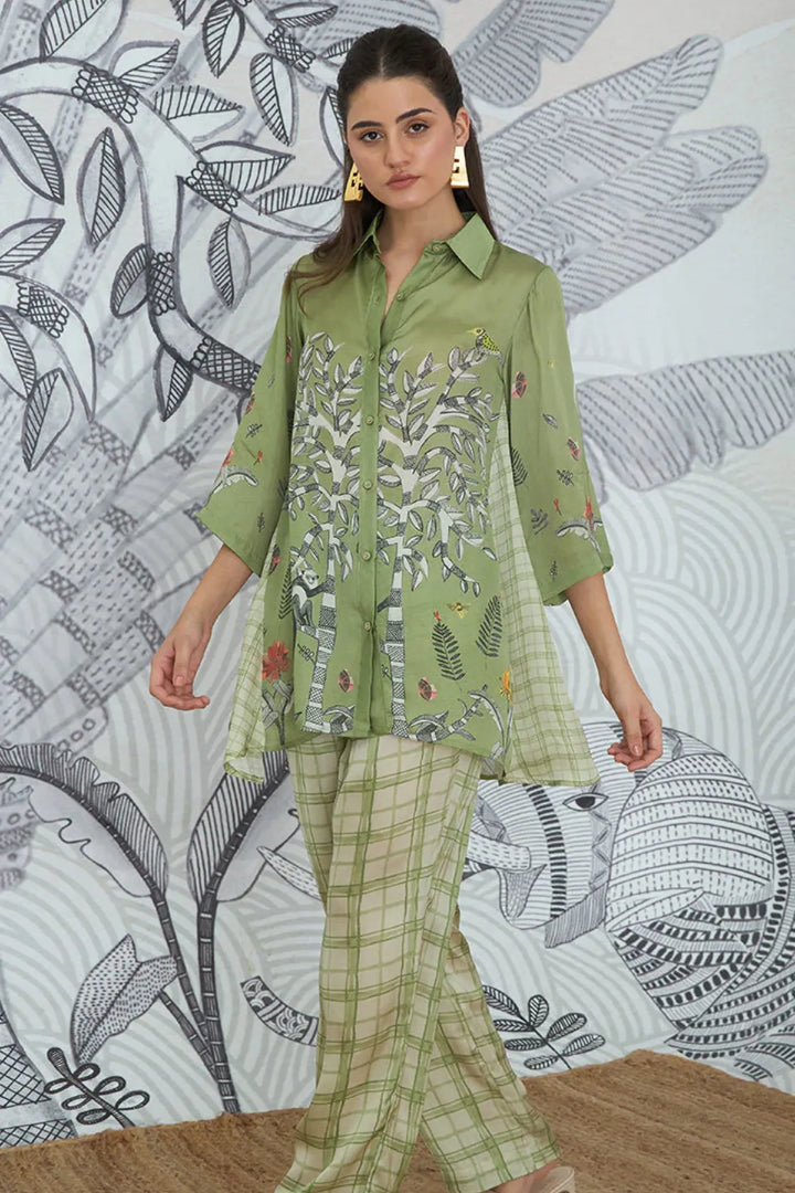 Asymmetrical Shirt With Pant