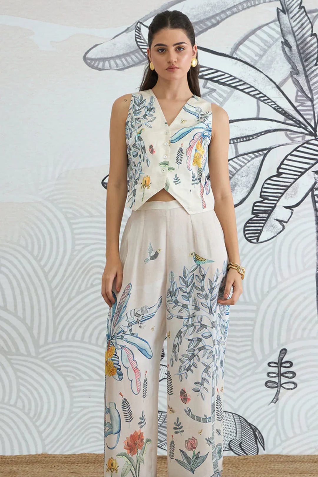 Jungle Waistcoat Top With Pants