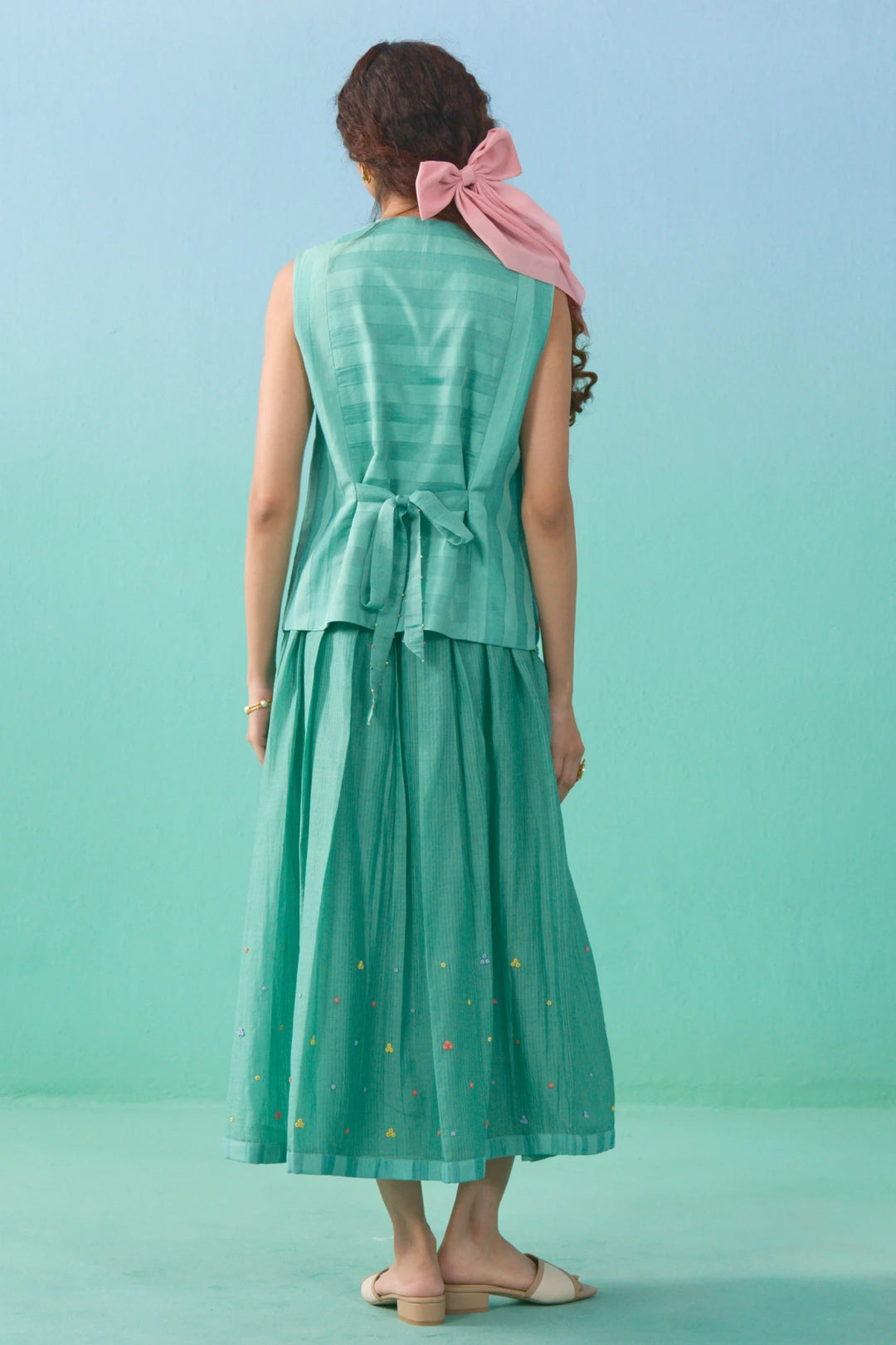 Floral Drift Vest Overlay Set