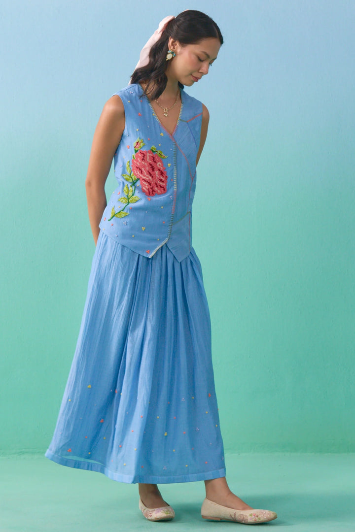 Floral Drift Vest Overlay Set