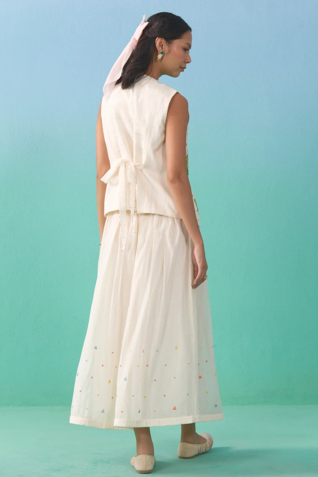 Floral Drift Vest Overlay Set