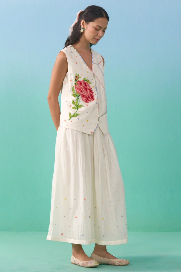 Floral Drift Vest Overlay Set