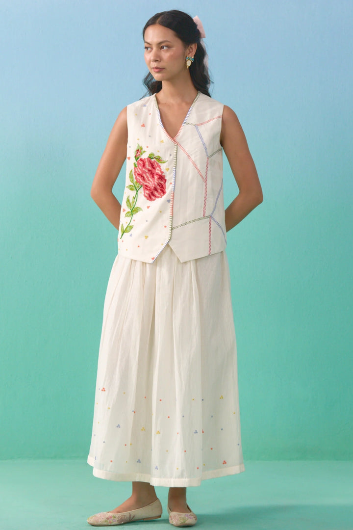 Floral Drift Vest Overlay Set