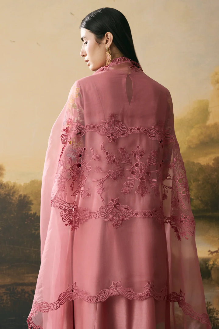 Pink Cutwork Dupatta