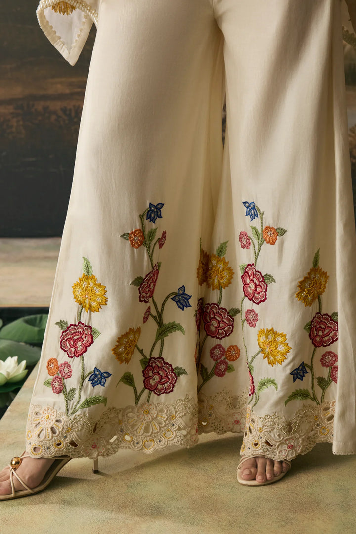 Ivory Floral Bloom Sharara
