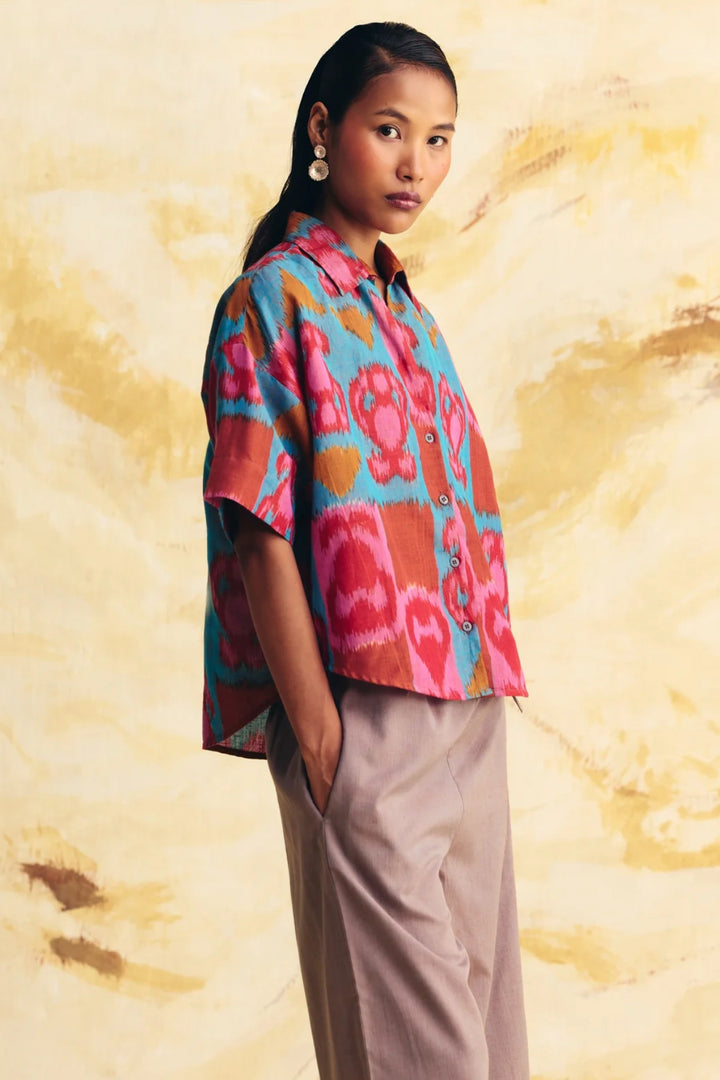 Inertia Linen Cropped Shirt Co-ord