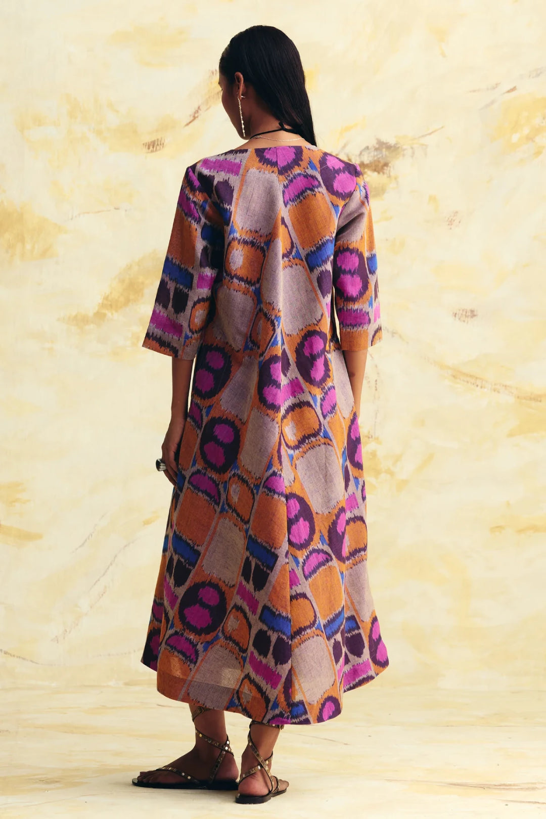 Transit Linen Bias Button Dress