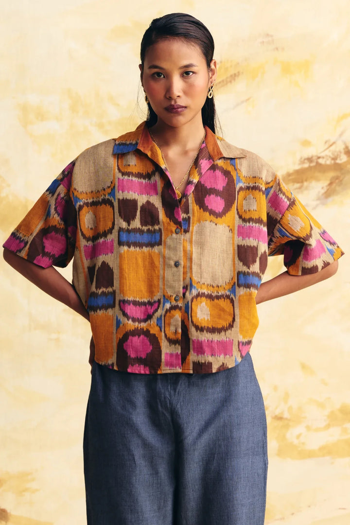 Sunflare Linen Cropped Shirt Co-ord
