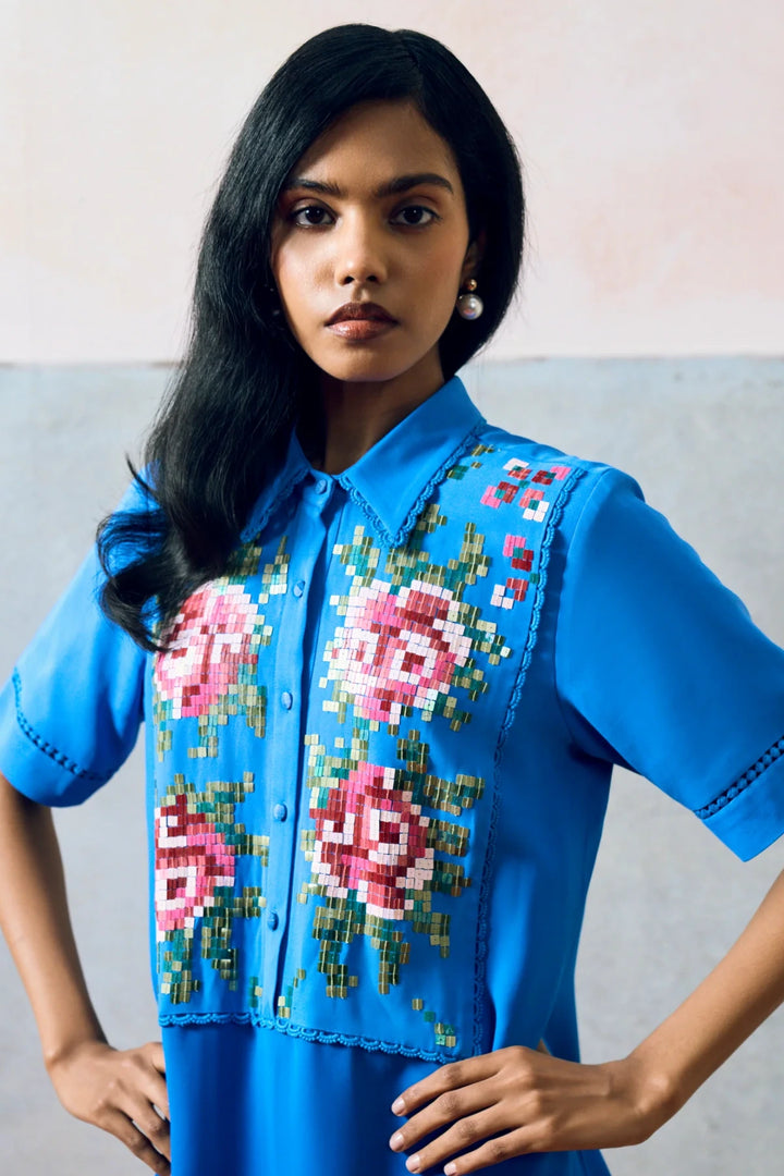 Ponza Shirt Dress Blue