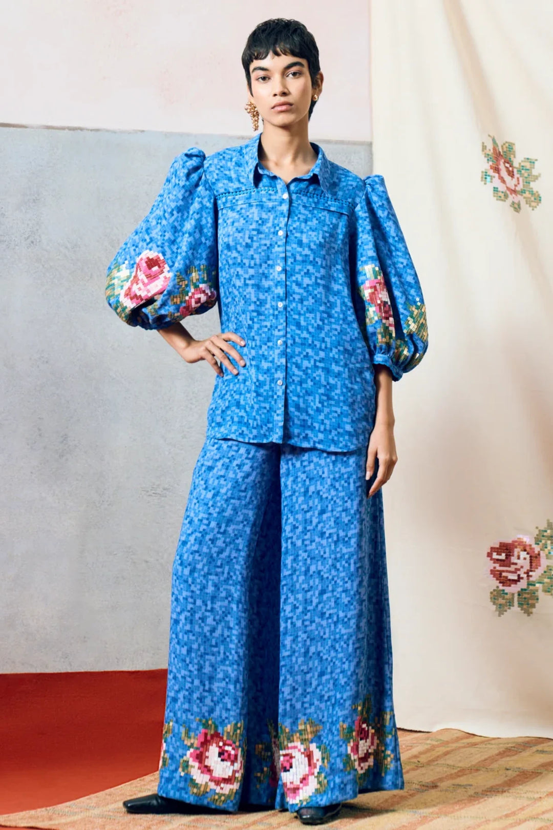 Capri Balloon Shirt Blue
