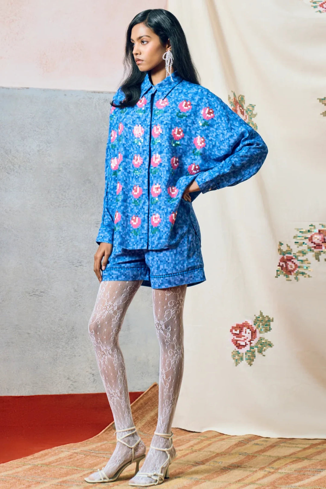 Elba Kimono Shirt Blue