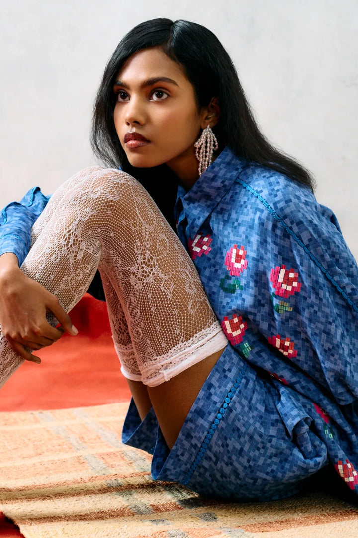 Elba Kimono Shirt Blue