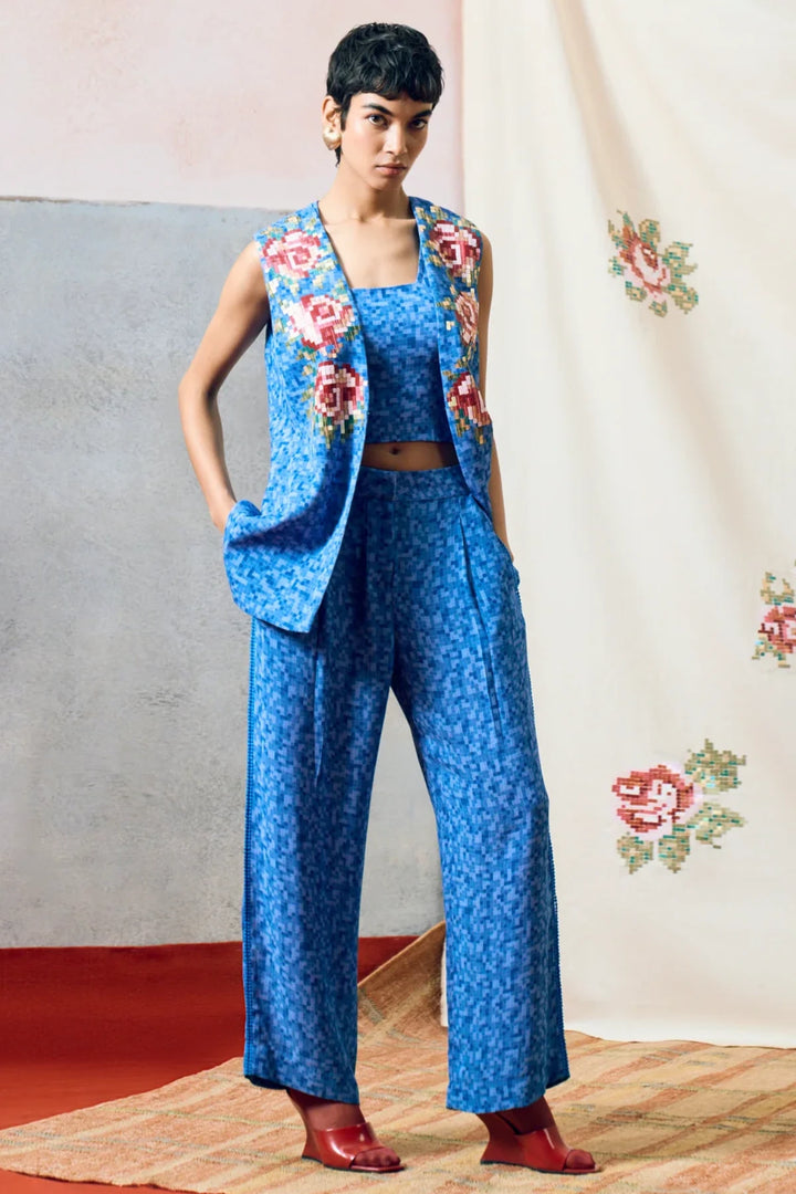 Milos Jacket Set Blue