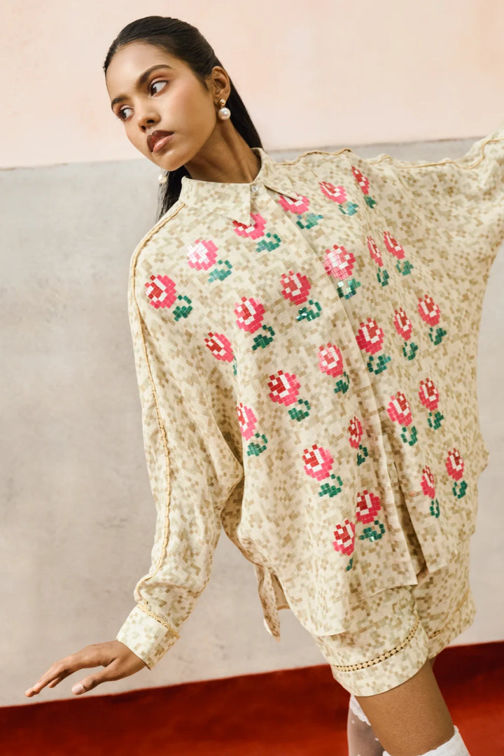 Elba Kimono Shirt Biege