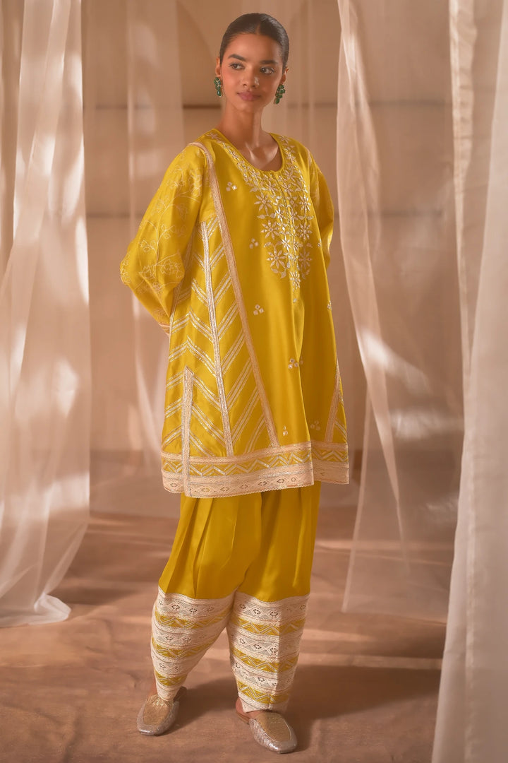 Mustard Short Kurta Set