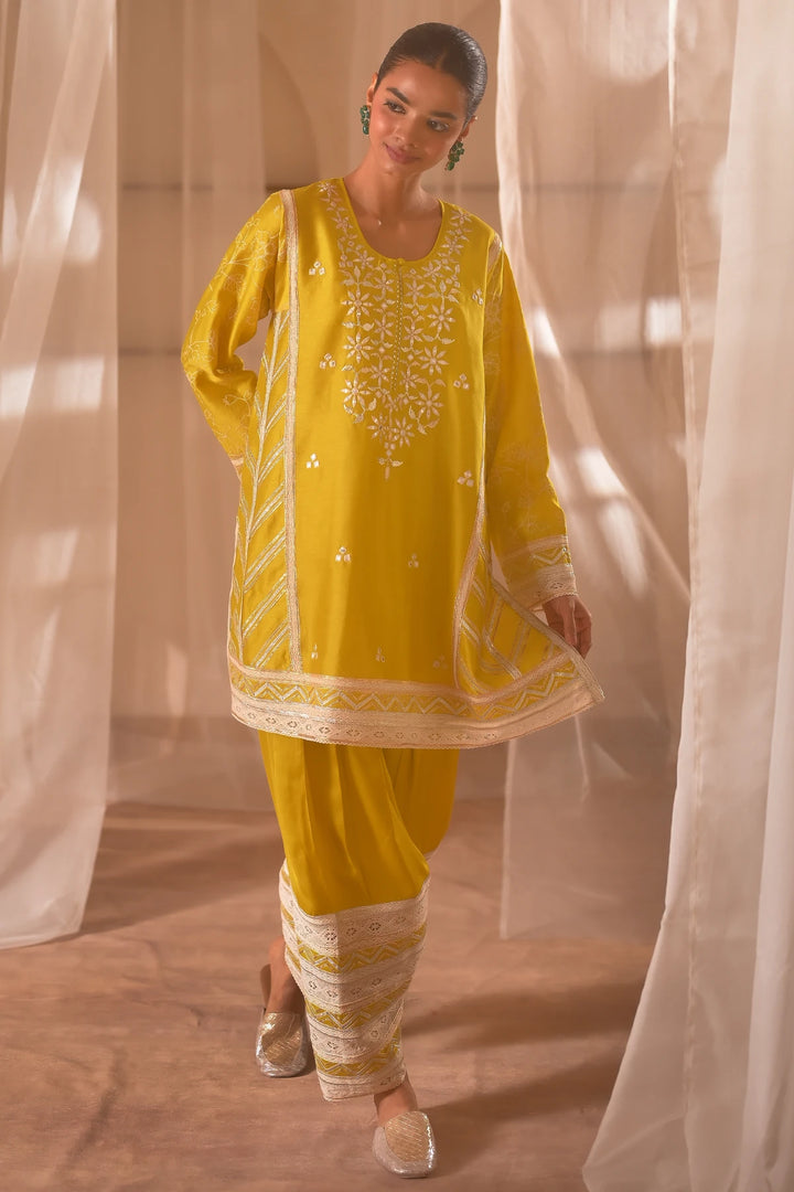 Mustard Short Kurta Set
