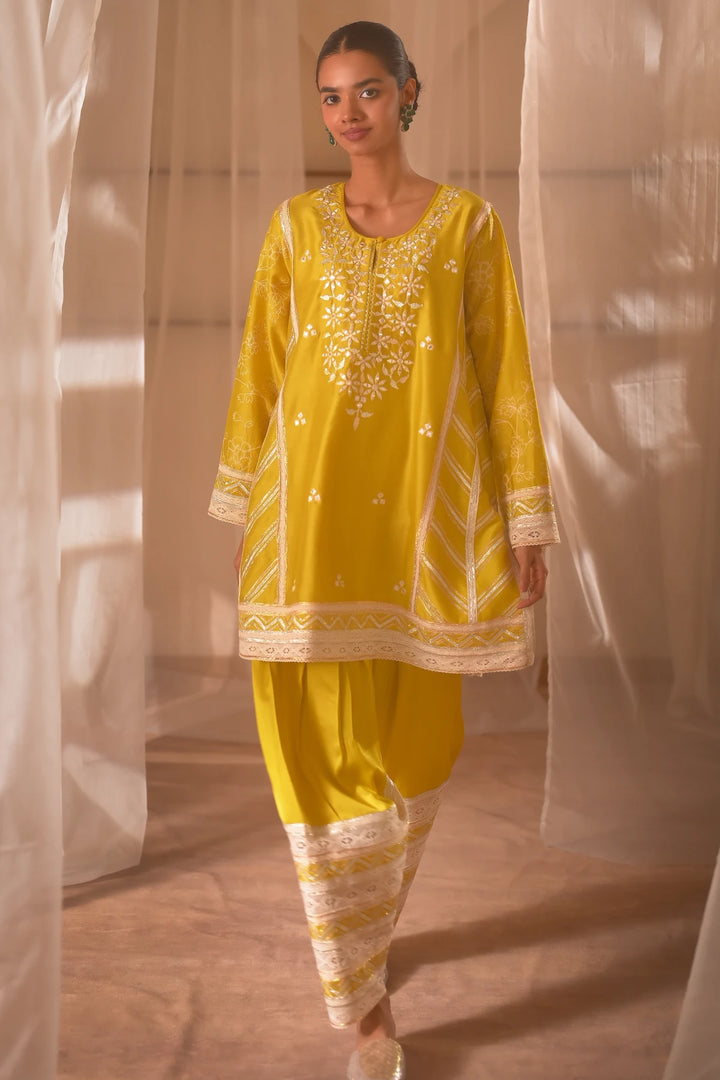 Mustard Short Kurta Set