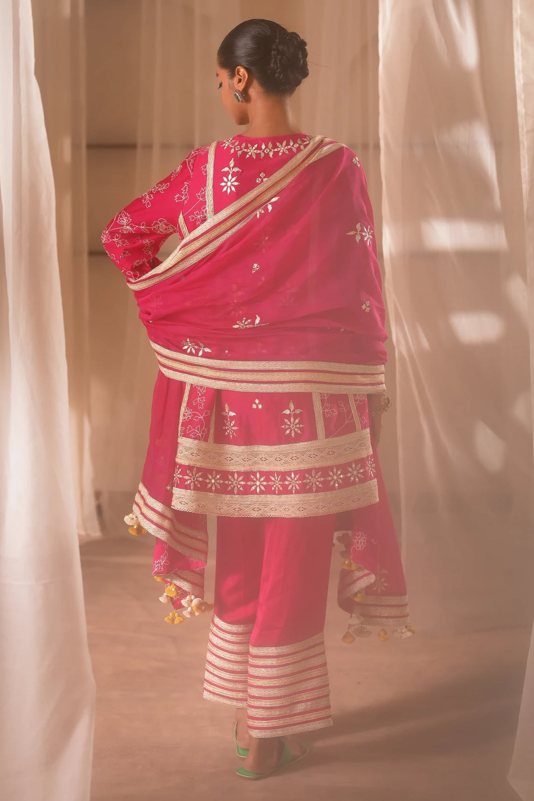 Pink Short Kurta Set