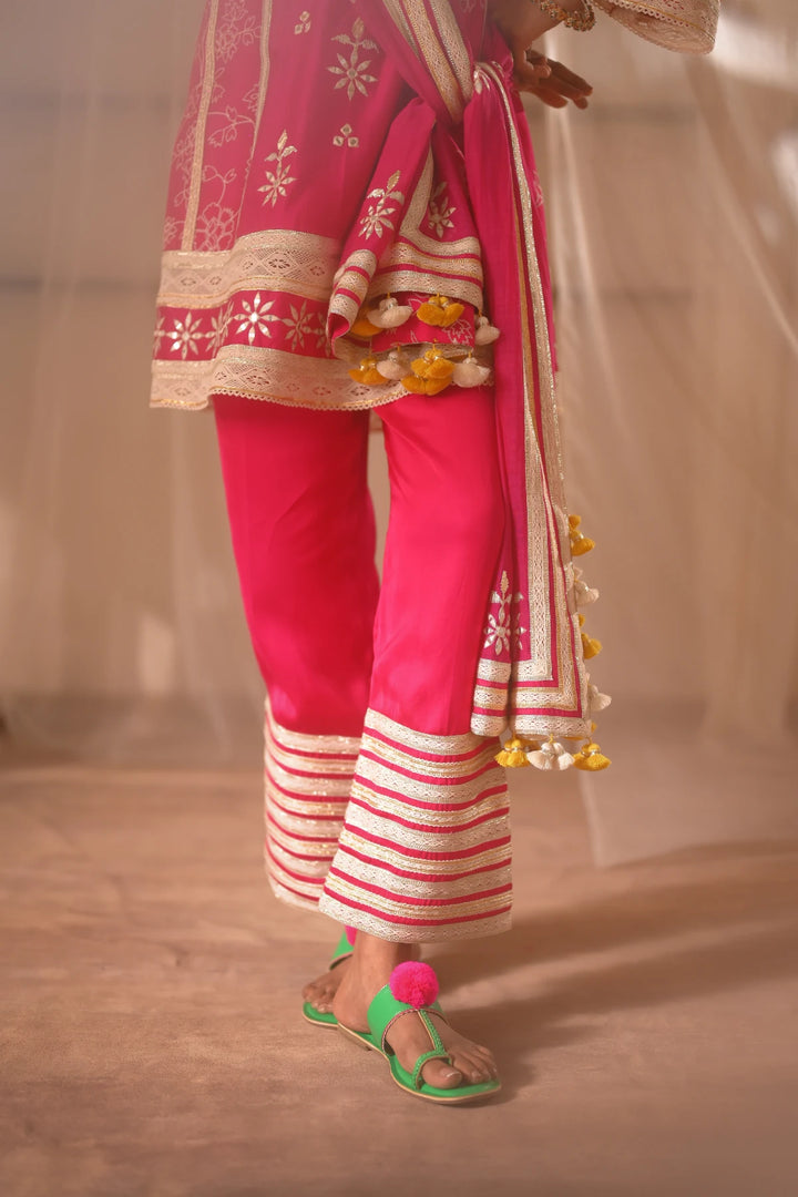 Pink Short Kurta Set
