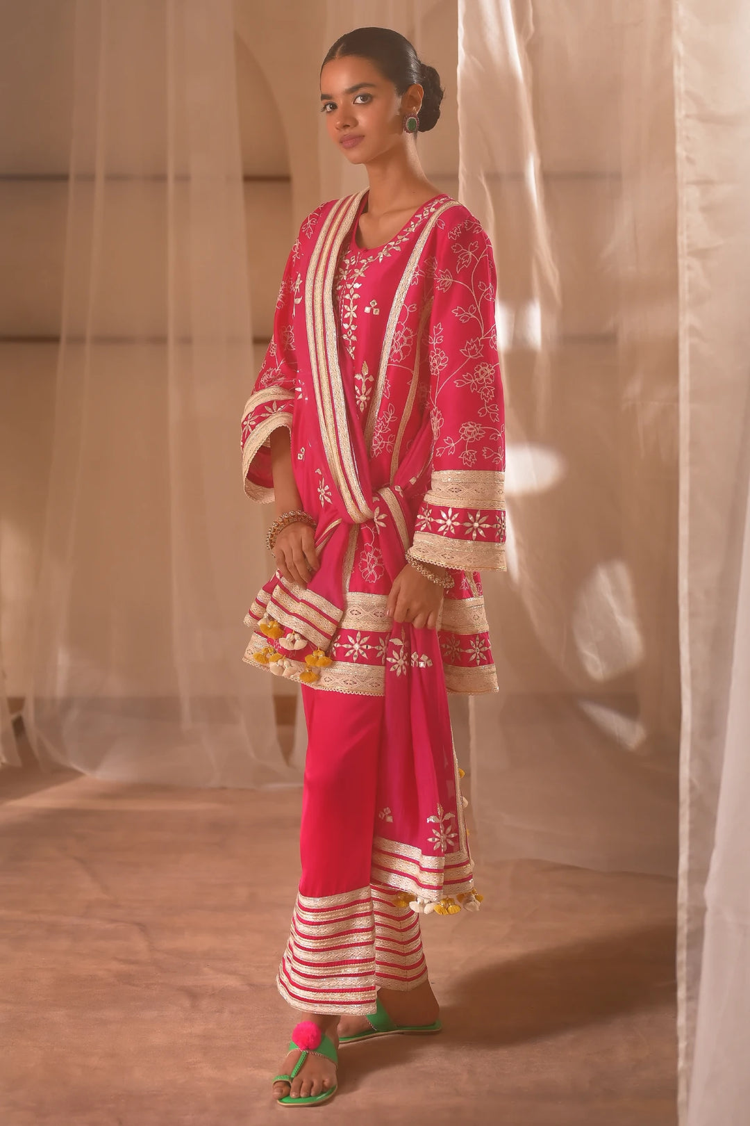 Pink Short Kurta Set