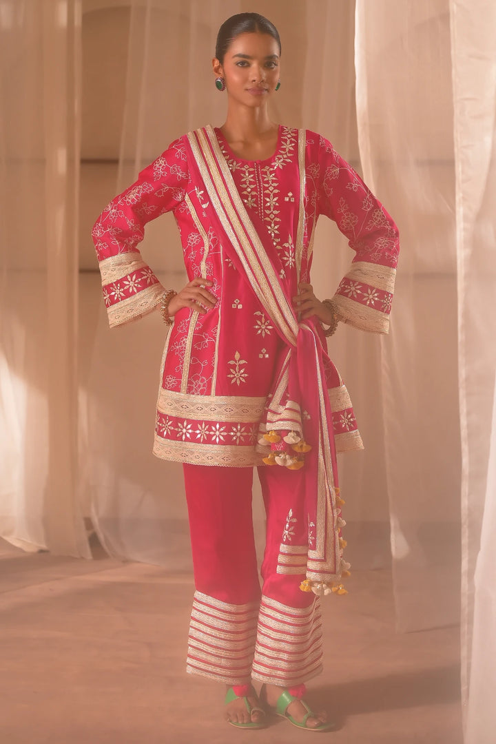 Pink Short Kurta Set