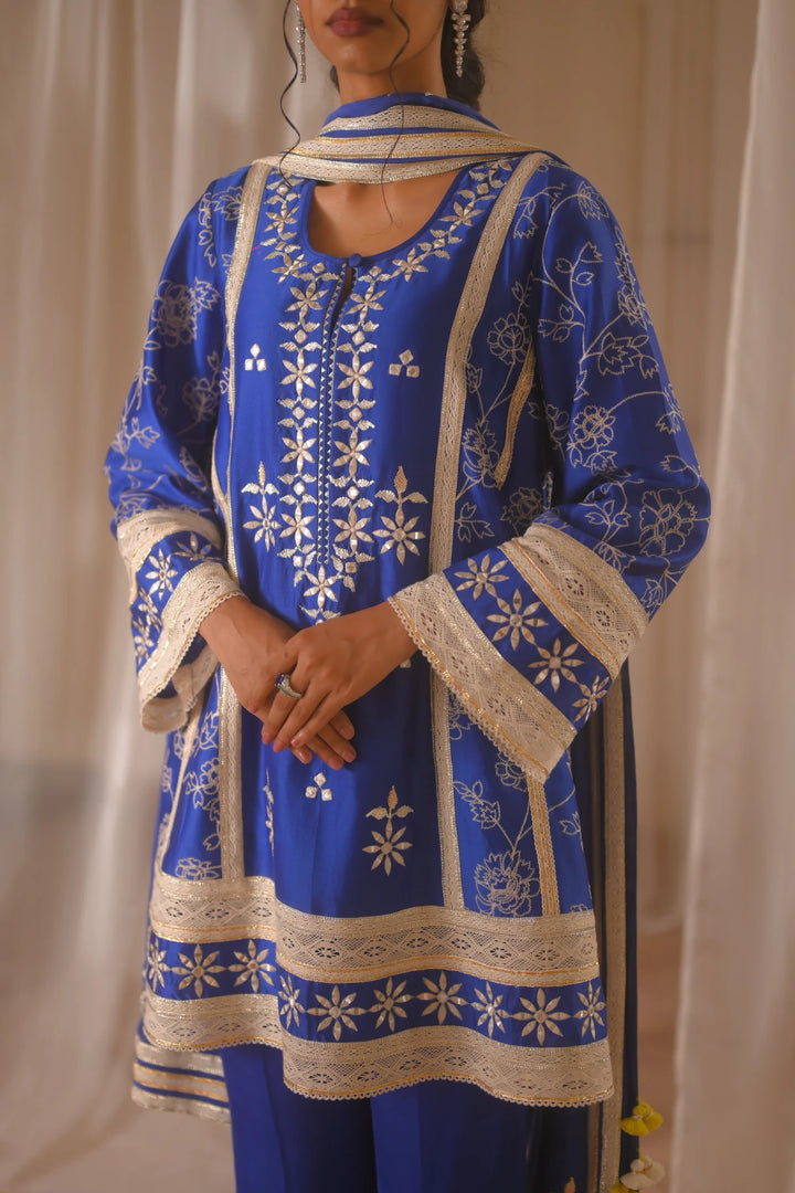 Blue Short Kurta Set