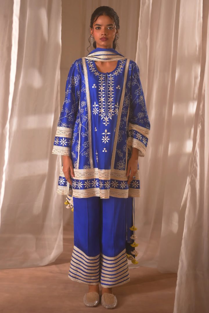 Blue Short Kurta Set