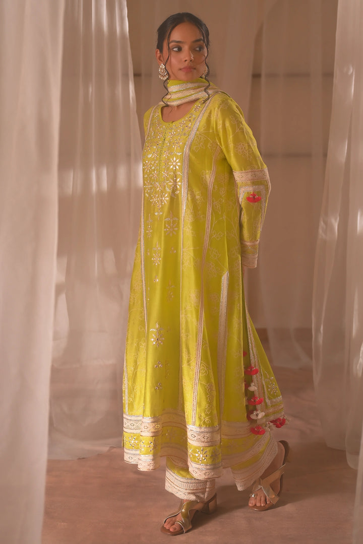 Parrot Green Long Kurta Set