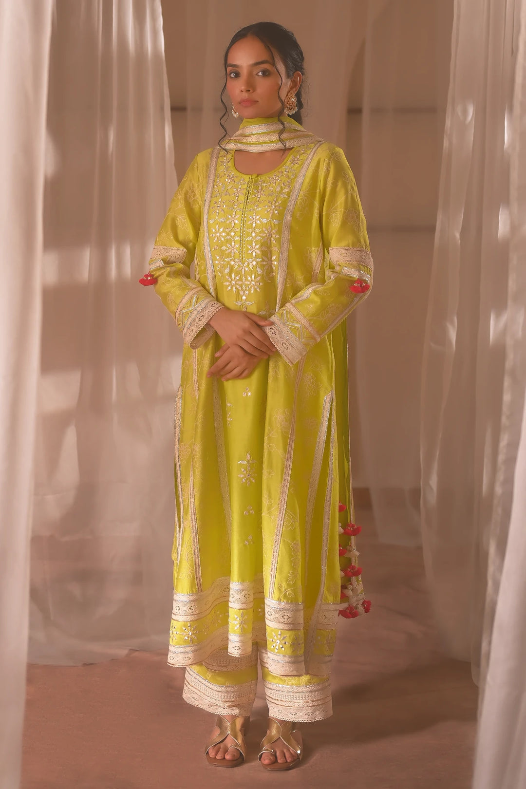 Parrot Green Long Kurta Set