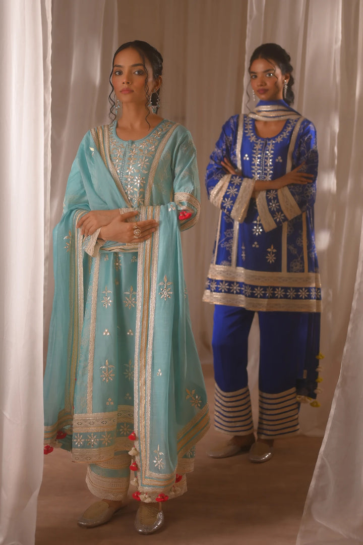 Blue Short Kurta Set