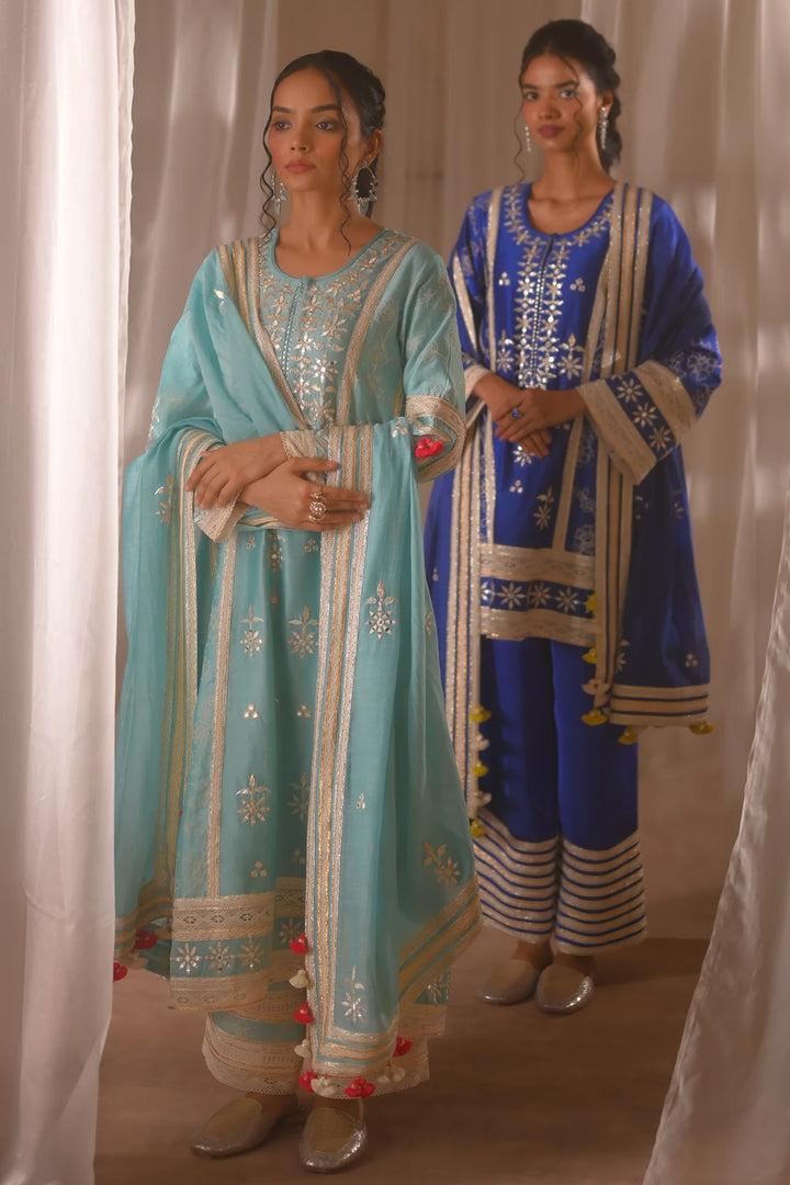 Blue Short Kurta Set
