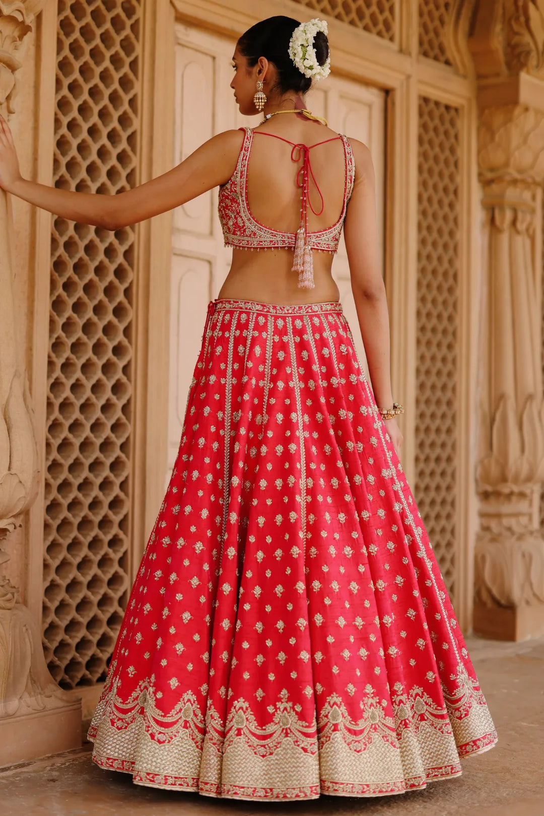 Noorbano - Hot Pink Lehenga Set with Blouse & Dupatta