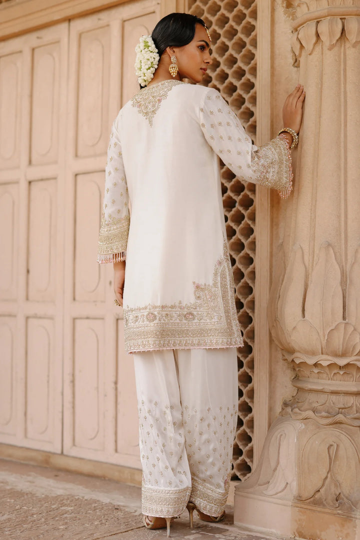 Ansha - Daisy Ivory Short Kurta Set with Salwar & Dupatta