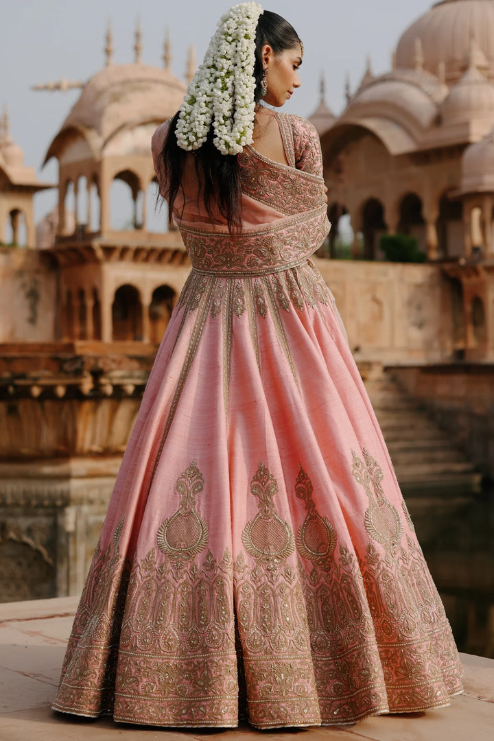 Jannah - Pink Lehenga Set with Blouse & Dupatta
