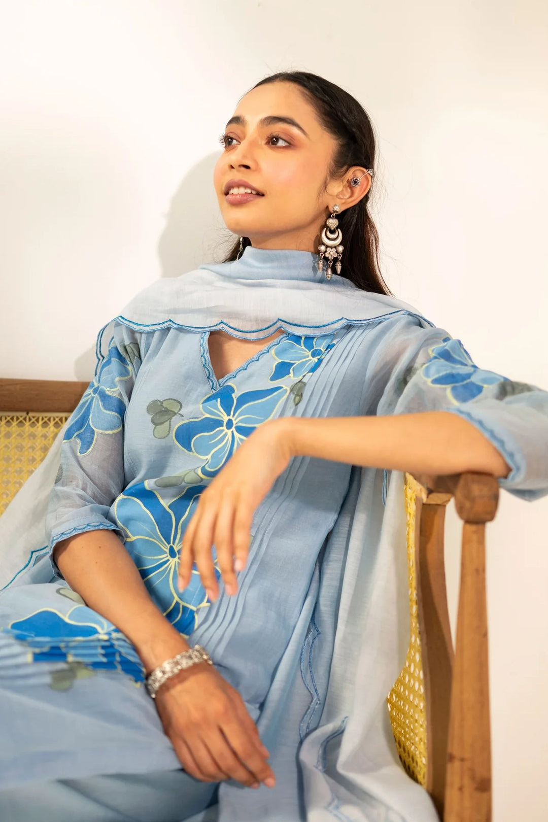 Zoya Mul Chanderi Kurta Set