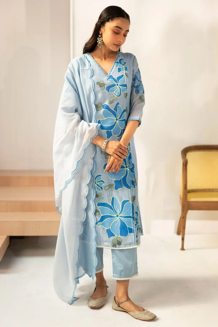 Zoya Mul Chanderi Kurta Set